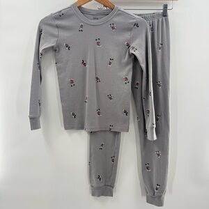 Disney X Janie and Jack Kid’s Mickey Mouse Pajama Set 100% Cotton Gray Size 10
